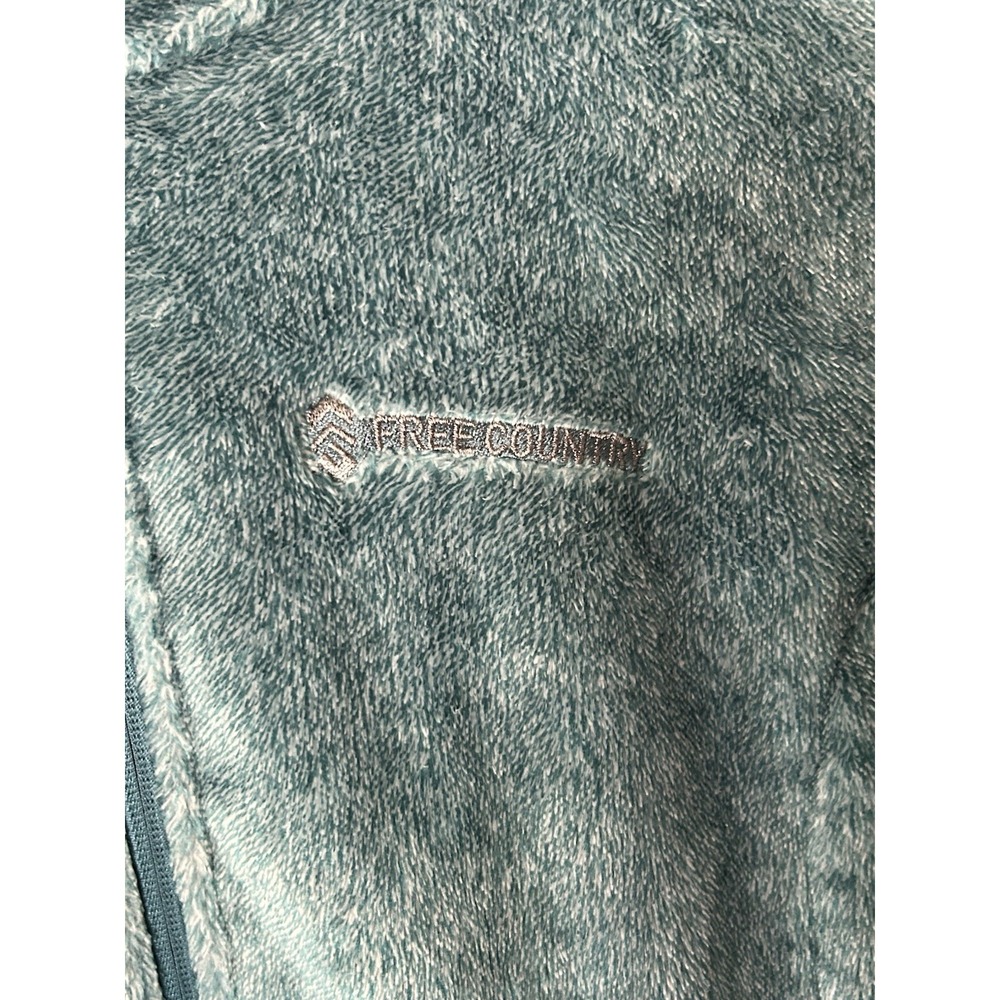 FREE COUNTRY Women's Fleece Hooded Jacket Full Zip Pockets Blue Size L Cozy - Picture 2 of 6